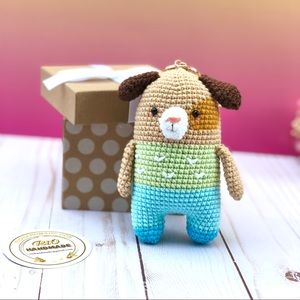 Crochet Dog- Dog Keychain- Car Mirror Hanging